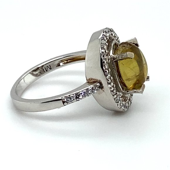 Apatite 2.65ct Platinum Finish Solid 925 Sterling Silver Ring - Picture 4 of 6